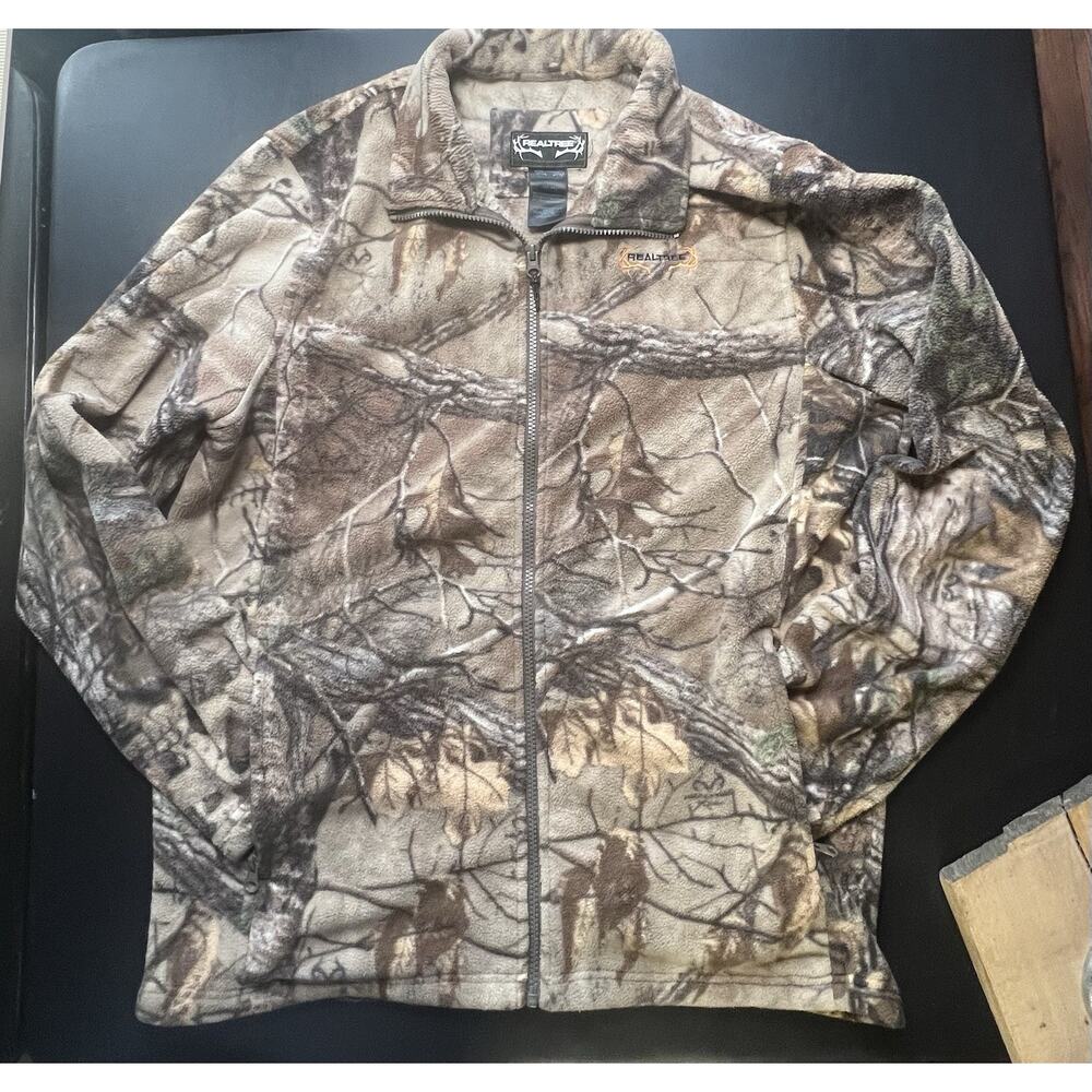 Realtree Full Zip Camouflage Fleece Jacket Men’s L (42-44)